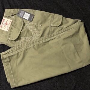 True Religion Men's Olive Cargo Pants
